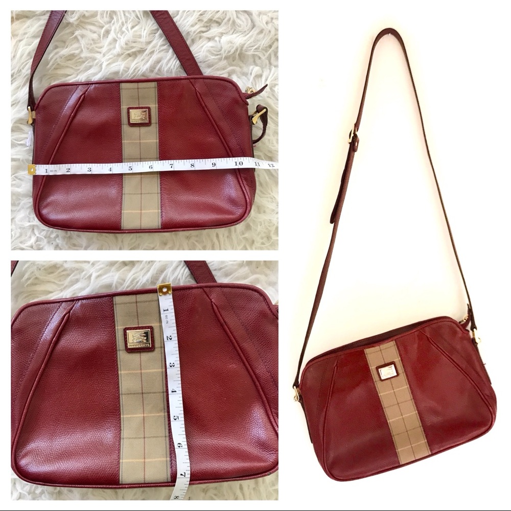 Rare Vintage Burberry’s Red Leather Stirrup Buckle Cross-Body Bag with COA - Picture 11 of 16